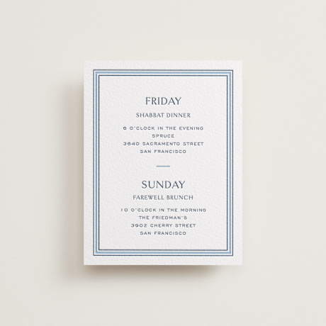 Letterpress Bar and Bat Mitzvah Direction Cards