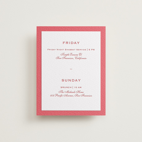 Letterpress Bar and Bat Mitzvah Direction Cards