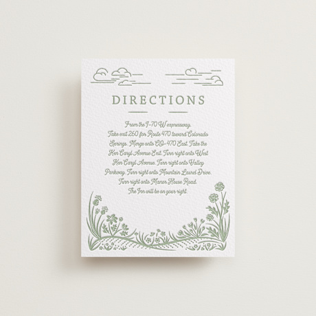 Letterpress Direction Cards