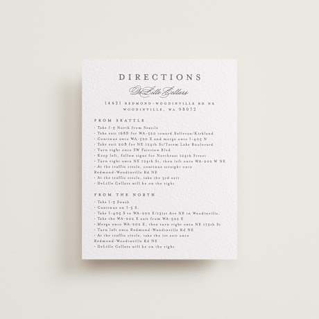 Letterpress Direction Cards