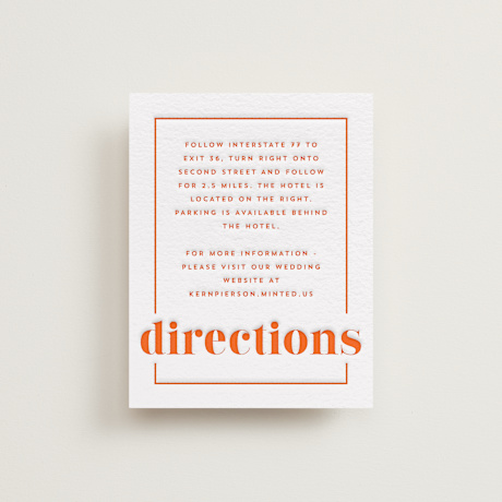 Letterpress Direction Cards