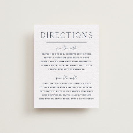 Letterpress Direction Cards