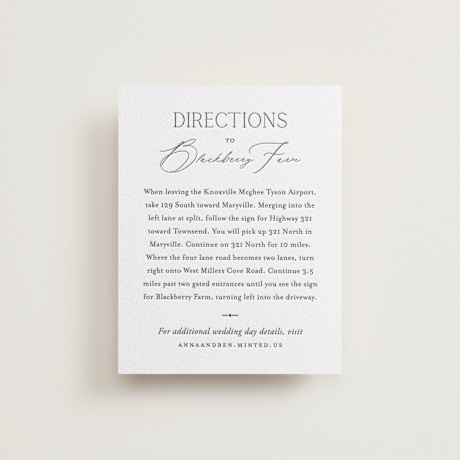 Letterpress Direction Cards