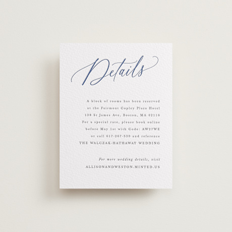 Letterpress Direction Cards