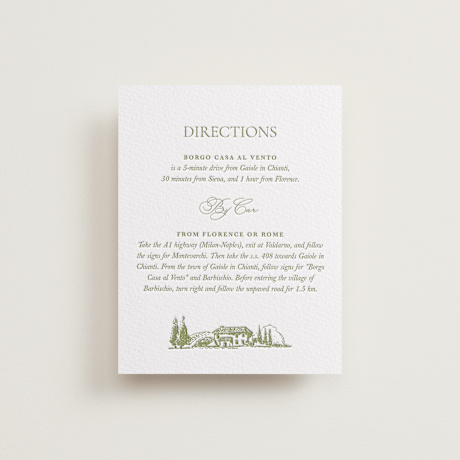 Letterpress Direction Cards