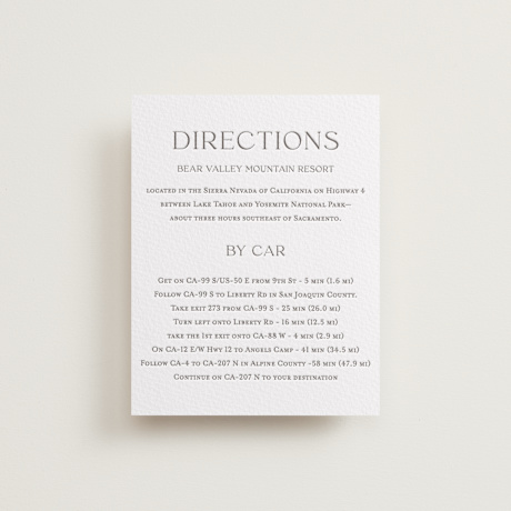 Letterpress Direction Cards