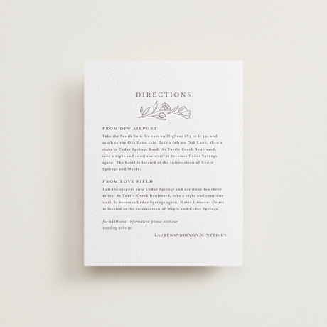 Letterpress Direction Cards