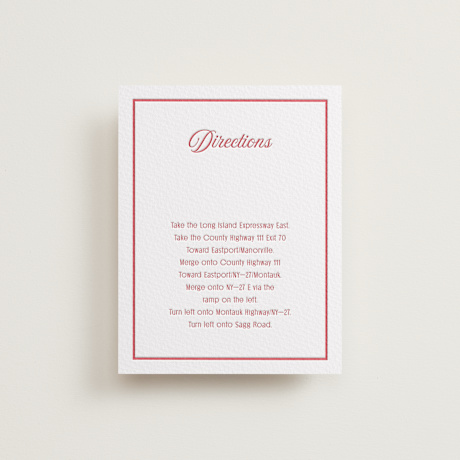 Letterpress Direction Cards