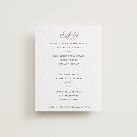 Letterpress Direction Cards