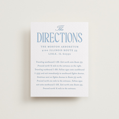 Letterpress Direction Cards