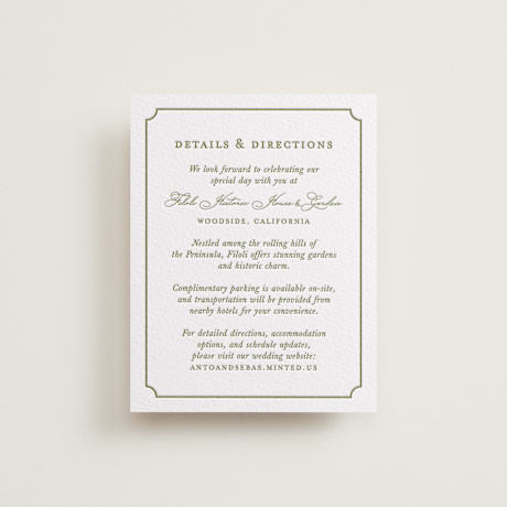 Letterpress Direction Cards
