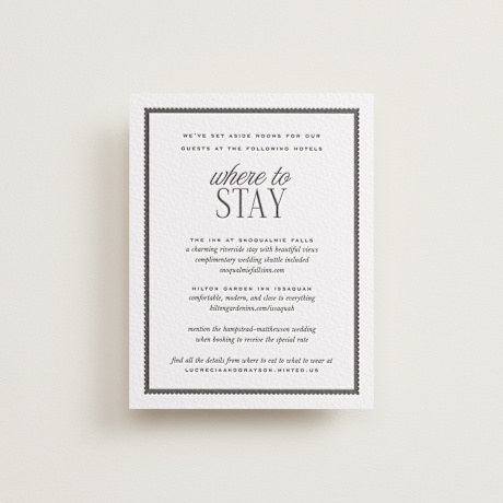 Letterpress Direction Cards