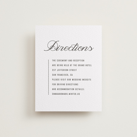 Letterpress Direction Cards