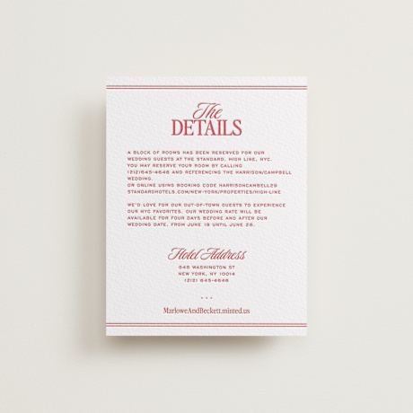 Letterpress Direction Cards