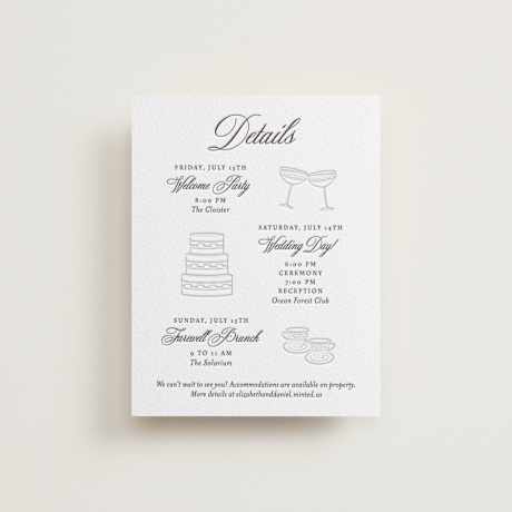 Letterpress Direction Cards