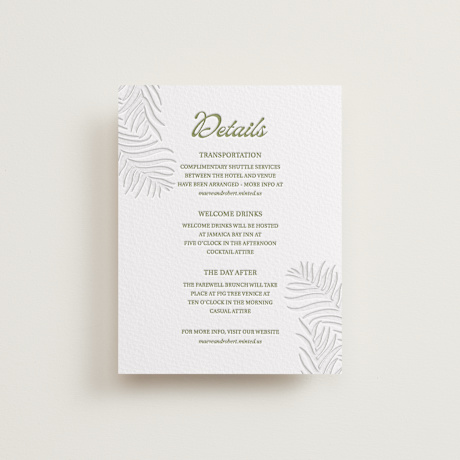 Letterpress Direction Cards