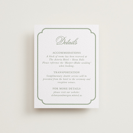 Letterpress Direction Cards