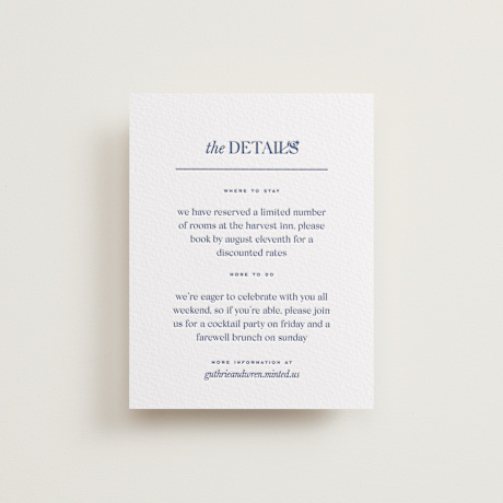 Letterpress Direction Cards