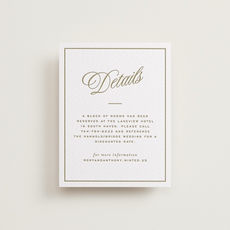 Letterpress Direction Cards
