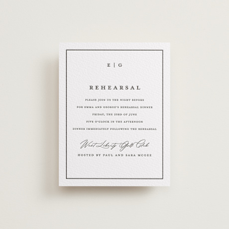 Letterpress Rehearsal Dinner Cards