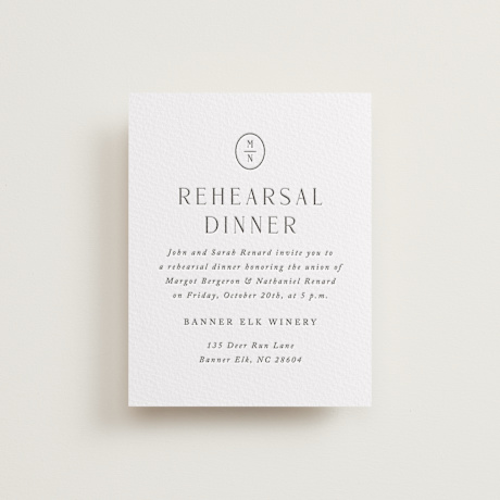 Letterpress Rehearsal Dinner Cards