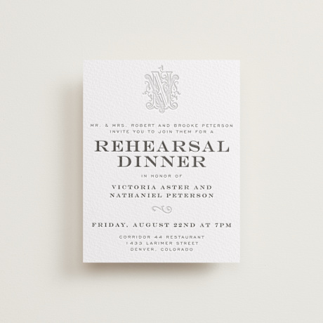 Letterpress Rehearsal Dinner Cards