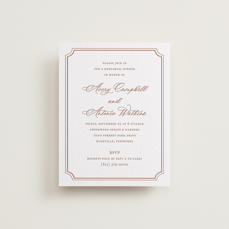Letterpress Rehearsal Dinner Cards
