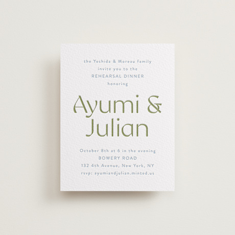 Letterpress Rehearsal Dinner Cards