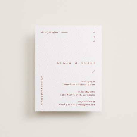 Letterpress Rehearsal Dinner Cards