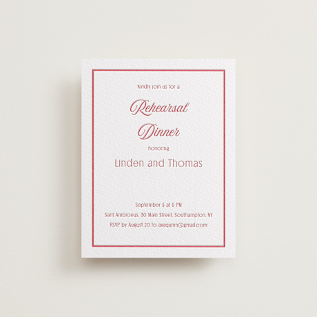 Letterpress Rehearsal Dinner Cards