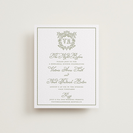 Letterpress Rehearsal Dinner Cards