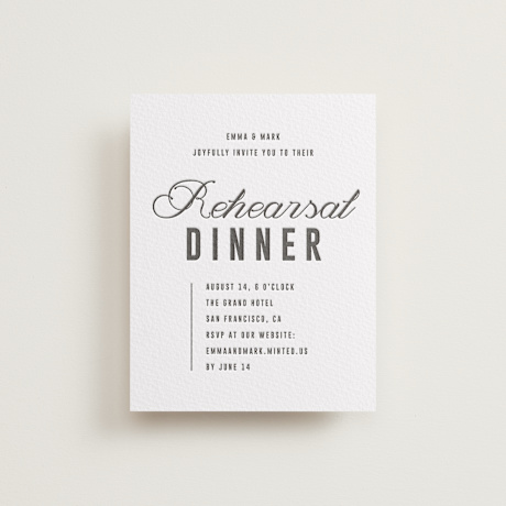 Letterpress Rehearsal Dinner Cards