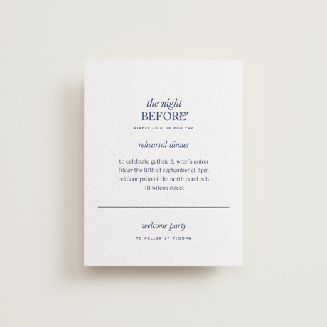 Letterpress Rehearsal Dinner Cards