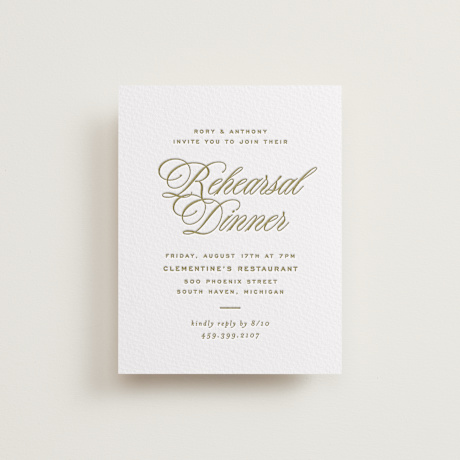 Letterpress Rehearsal Dinner Cards