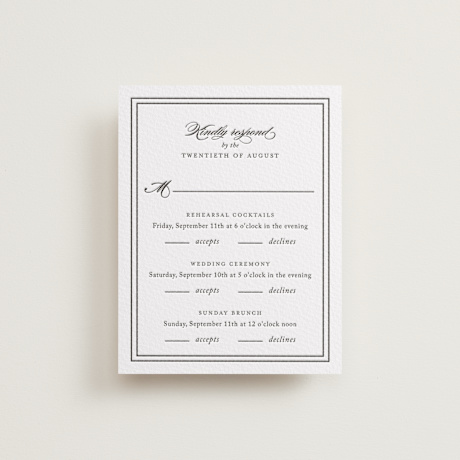 Letterpress Multi-Event RSVP Cards