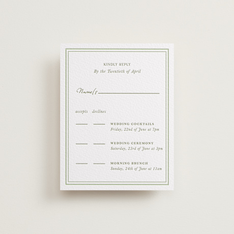 Letterpress Multi-Event RSVP Cards