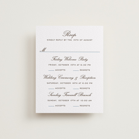 Letterpress Multi-Event RSVP Cards