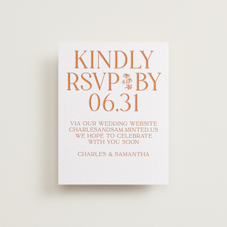Letterpress RSVP Online Enclosure Cards
