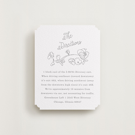 Letterpress Direction Cards