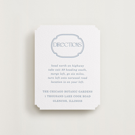 Letterpress Direction Cards