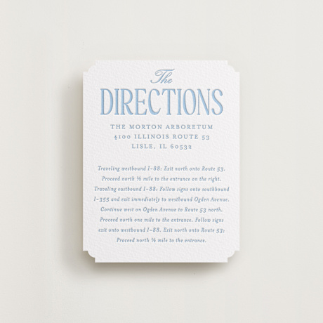 Letterpress Direction Cards