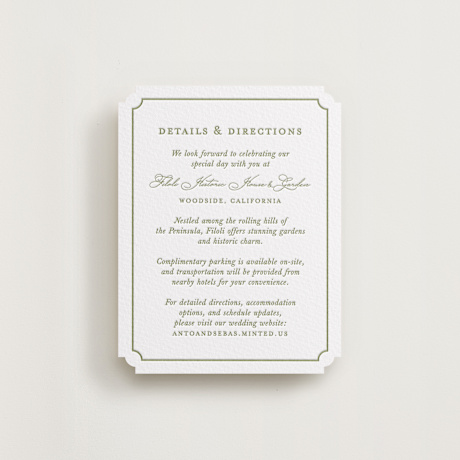 Letterpress Direction Cards