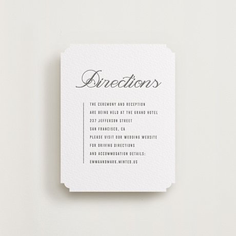 Letterpress Direction Cards