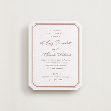 Letterpress Rehearsal Dinner Cards