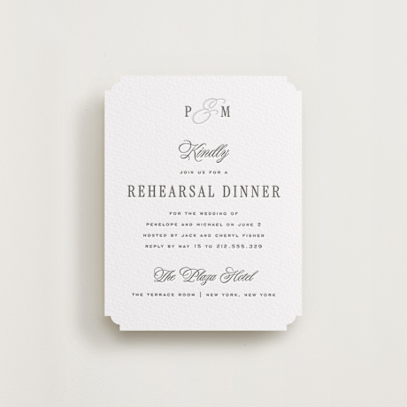 Letterpress Rehearsal Dinner Cards