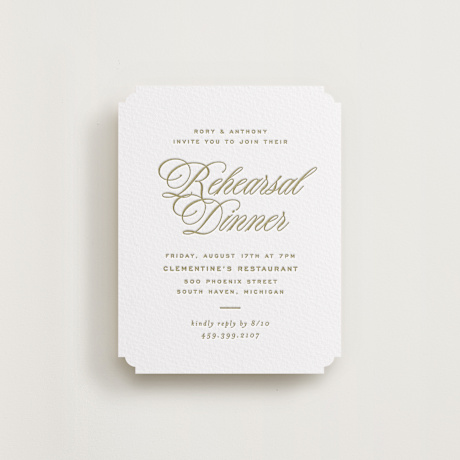 Letterpress Rehearsal Dinner Cards
