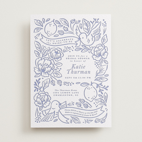 Letterpress Bridal Shower Invitations