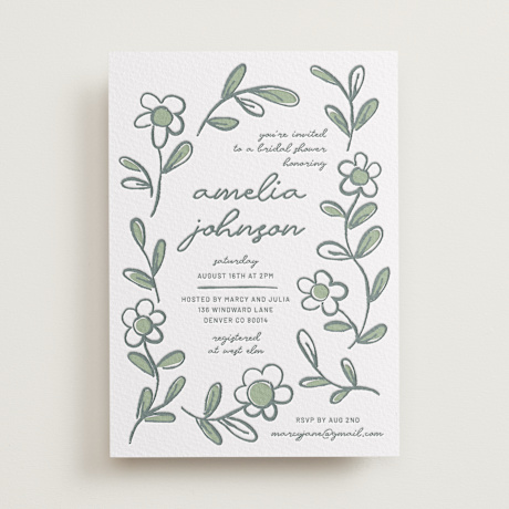 Letterpress Bridal Shower Invitations