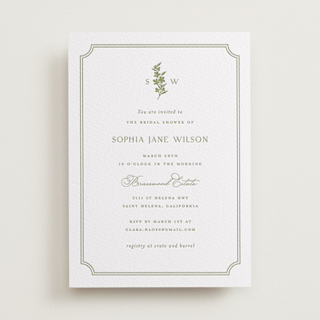 Letterpress Bridal Shower Invitations