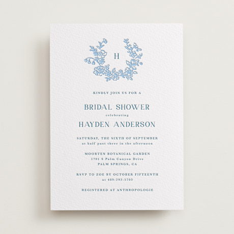Letterpress Bridal Shower Invitations